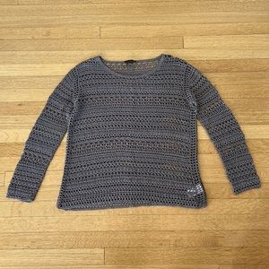 Theory linen blend crochet sweater sz S NWOT